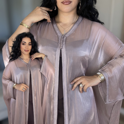 Cape Marocaine Fluide en Organza – Élégance Moderne - version longue