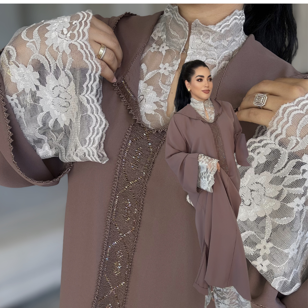 Jellaba 2 pièces Couture Randa – Élégance Intemporelle