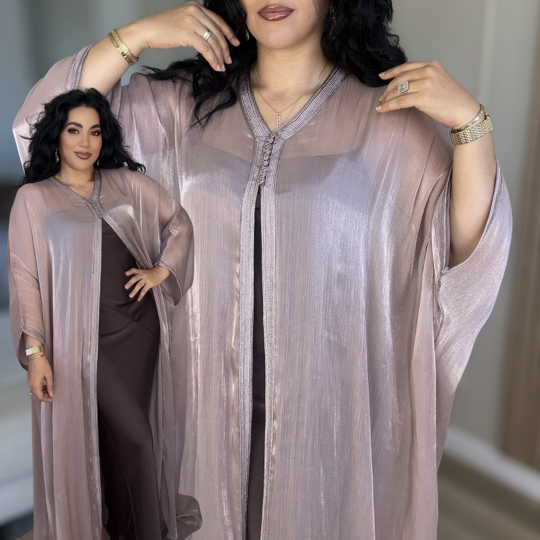 Cape Marocaine Fluide en Organza – Élégance Moderne - version longue