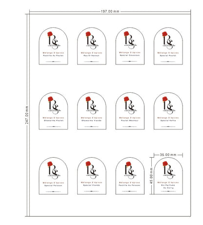 12 Étiquettes Spécial Épices - LA TOUCHE MAROCAINE