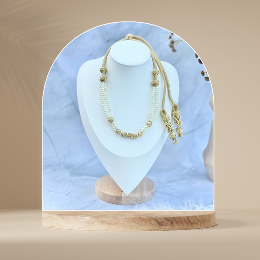 Collier artisanal perlé & doré – 3 coloris disponibles